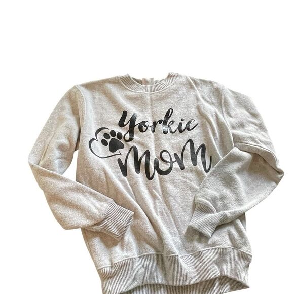 Way surf company Gray 'Yorkie Mom' Sweatshirt like new great gift - Picture 1 of 2